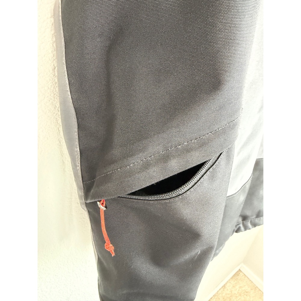 Eddie Bauer Mens Nylon WeatherEdge Plus Ski Jacket S Grey Hooded Powder Skirt - Picture 6 of 12